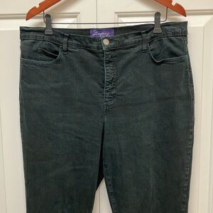 NYDJ Sara classic bootcut stretch black denim jeans, high waisted, Lift/Tuck 16P